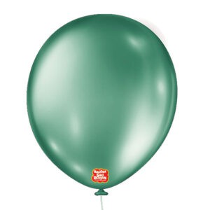 Bola Látex São Roque Metallic Balloon Verde Número 16 Com 10