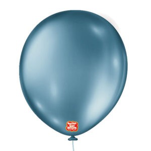 Bola Látex São Roque Metallic Balloon Azul Número 16 Com 10
