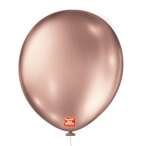 Bola Látex São Roque Metallic Balloon Rose Gold Número 16 Com 10