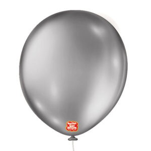 Bola Látex São Roque Metallic Balloon Prateado Número 16 Com 10