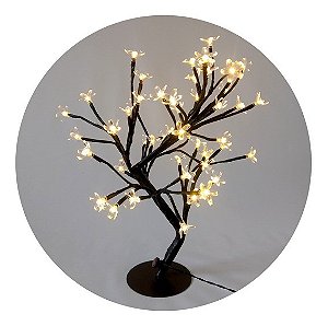 Árvore Natal Decorativa Flores Cerejeira Com 28 Leds Warm Bivolt 35cm Comprimento R.19507 - Unidade