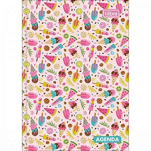 Agenda Permanente Costurada 2 Dias Por Página Tilibra D+ 10,5x14,8 Capa Sortida R.302066 Com 96 Folhas