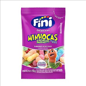 Bala Gel Gelatines Fini Minhocas Azedinhas 15 Gramas Unidade