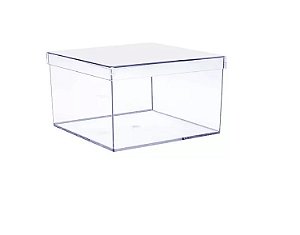 Caixa Acrílica Quadrada Transparente 12cmx12cm - 6cm Altura R.F2552 Unidade