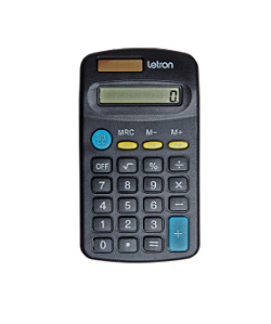 Calculadora De Bolso Letron Leonora Preta Basic Solar 8 Dígitos R.99320 Unidade