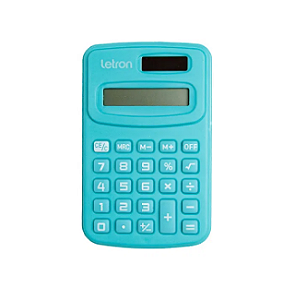 Calculadora Letron Leonora Colorida Azul 8 Dígitos R.99327 Unidade