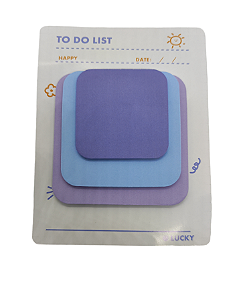 Bloco Adesivo Post-It Siba Cor Roxo (5cmx5cm 6,5cmx6,5xm 7,5cmx7,5cm) R.3002 Com 90 Folhas