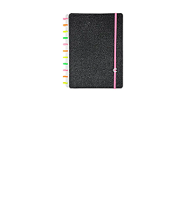 Caderno Inteligente Lets Glitter Neon Black A5 (15cm x 20cm) R.52138 Com 80 Folhas