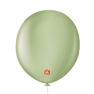 Balão São Roque Liso Nº16 Redondo Verde Eucalipto c/10 Unidades