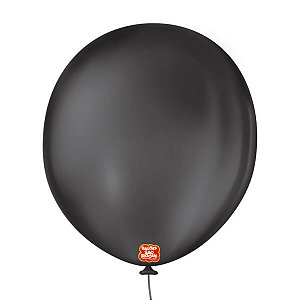 Balão São Roque Liso Nº16 Redondo Preto Ébano c/10 Unidades