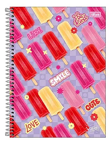 Caderno Universitário Tilibra Vibe Feminino 10 Matérias 160 Folhas Capa Sortida Unidade – Ref. 395269