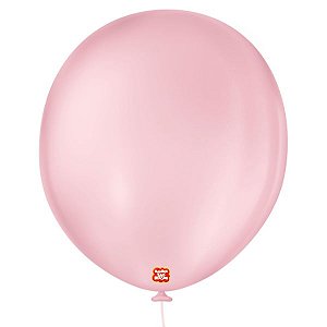 Balão São Roque Liso Nº16 Redondo Rosa Baby c/10 Unidades