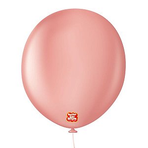 Balão São Roque Liso Nº16 Redondo Rose c/10 Unidades