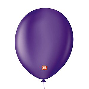Balão São Roque Liso Nº16 Redondo Roxo Uva c/10 Unidades