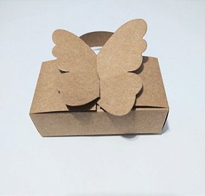 Mini Caixa Kraft Borboleta Para 10 Chocolates Bis 9cm x 5cm x 2,5cm Unidade