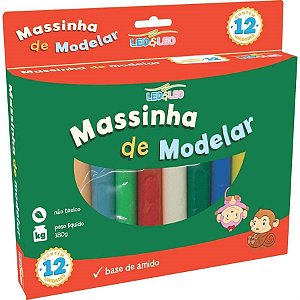 Massinha de Modelar de Amido Leoleo 180 Gramas R.4358 Com 12 Cores