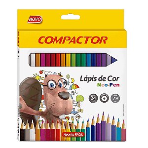 Lápis de Cor Neo Pen Compactor Com 24 Cores