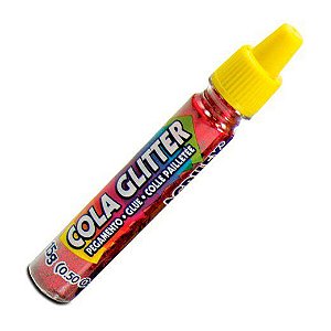 Cola Com Glitter Acrilex Vermelho 15Gr 029050205 Unidade