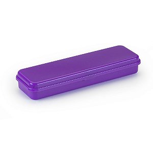 Estojo Plástico Waleu Roxo Neon 20cm Comprimento x 6cm Largura x 3cm Altura R.10080016 a Unidade