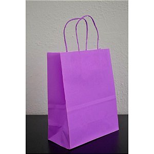 Sacola de Papel Lilas 17,5cmx8,5cmx21,5cm Com 10