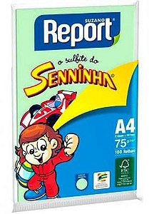 Papel A4 Report Verde Seninha Com 100