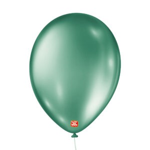 Bola Látex Lisa São Roque Metallic Balloons Verde Número 9 Com 25