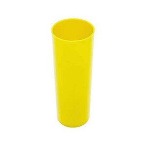 Copo Acrílico Long Drink Amarelo Solido 300ml 14cm Altura x 5cm de Boca Unidade