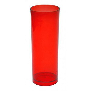 Copo Long Drink Vermelho Maçã Transparente 300ml Unidade