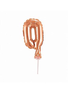 Mini Balao Metal Topo Para Bolo Auto Inflavel Rfestas Rose N0 R.Ydh2187 Unidade