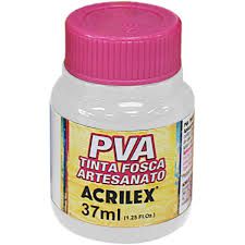 Tinta Plástica Acrilex Pva 37ml Branco 032400519