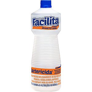 Alcool 70º Inpm Bactericida 1 Litro Facilita