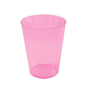 Copo Acrílico Cristal Rosa 200Ml Com 10