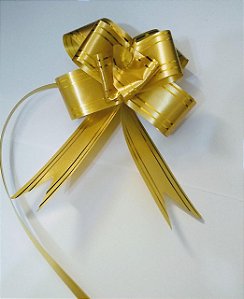 Laço Fácil Dourado Com Bordas Listras Ouro 30mm (3cm x 48cm) R.255211 Unidade