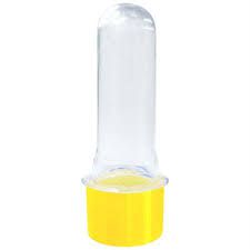 Tubete Cristal Tampa Amarelo 8 cm Com 10