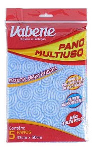 Pano Multi Uso Vabene Azul Pacote Com 5 R.1217 Unidade