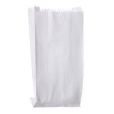 Saco de Papel Branco para Pipoca N2 8cm x 15cm Pacote Com 100