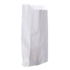 Saco de Papel Kraft Cor Branco 7,5Kilos 40cm x 21cm Pacote com 100