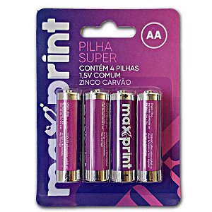 Pilha Aa Maxprint R.756449 Cartela Com 4