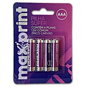 Pilha Aaa Maxprint R.756468 Cartela Com 4