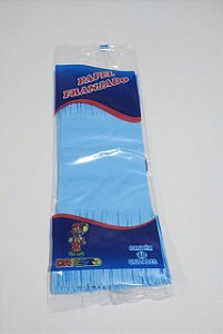 Papel de Bala Dafesta Com Duas Franjas Cor Azul Claro Pacote Com 48