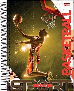 Caderno Espiral Universitário 15 Matérias Capa Dura Sortida Jandaia Sport 20cm x 27cm R.68783 Com 240 Folhas