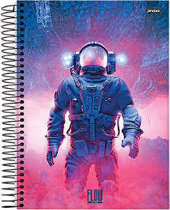 Caderno Espiral Universitário Jandaia Flow Capa Dura Sortida 12 Matérias R.68753 Com 192 Folhas