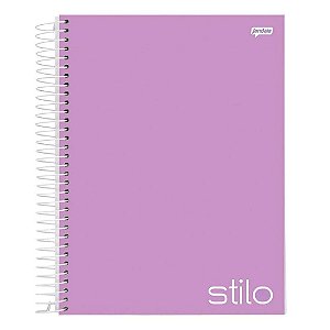 Caderno Espiral Universitário Capa Dura Jandaia Stilo Lilás Pastel 20cm x 27cm 1 matéria  80 folhas R.68850 Unidade