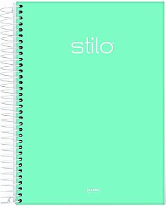 Caderno Espiral Universitário Capa Dura Jandaia Stilo Verde Pastel 20cm x 27cm 1 matéria R.68852 Unidade