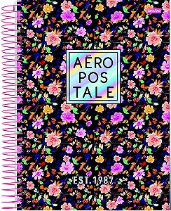 Caderno Espiral Universitário Capa Dura Sortida Jandaia Aeropostale Feminino 20cm x 27cm 10 Matérias 160 folhas R.69525 Unidade