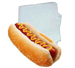 Saco Plástico para Mini Hot Dog 15cm de Largura x 10cm de Altura Pacote Com 100