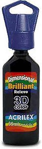 Tinta Dimensional Brilliant 3d Acrilex Preto 35ml Unidade