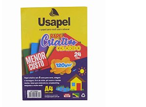 Papel Especial Criativo Colorido Com 8 Cores Sortidas Formato A4 21cm x 29cm 120g/m² R.UP25062 Pacote 24 Folhas