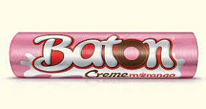 Baton Garoto Chocolate Ao Leite Recheio Sabor Morango 16 Gramas Unidade