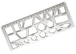 Régua Cristal 21cm Figuras Geométricas R.10270038 Unidade